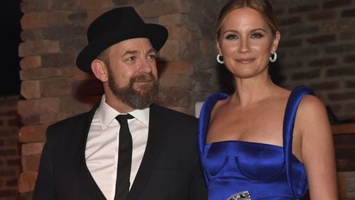 Jennifer Nettles (R) and Kristian Bush (L) of Sugarland attend the Big Machine Label Group's celebration of the 51st Annual CMA Awards at FGL House in Nashville on November 8, 2017 in Nashville, Tennessee. (Photo by Rick Diamond/Getty Images for BMLG )