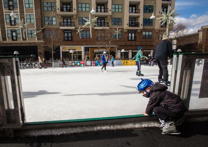 ice skating rink nears the end of the season