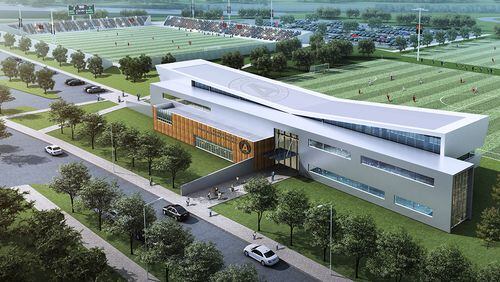 A rendering of what the Atlanta United FC headquarters and training complex will look like.