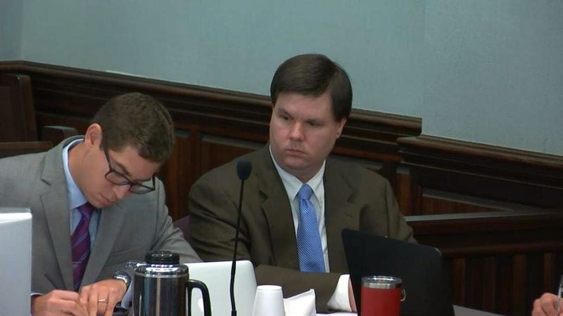 Justin Ross Harris waits for testimony to begin during his murder trial at the Glynn County Courthouse in Brunswick, Ga., on Wednesday, Oct. 26, 2016. (screen capture via WSB-TV)