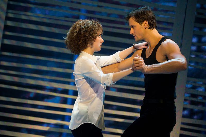 Jillian Mueller (Baby) and Samuel Pergande (Johnny) in the North American tour of "Dirty Dancing." Photo by Matthew Murphy.