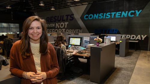 Portrait of five-year employee Hannah Doksansky in the team space at Crisp, Inc. in Atlanta. For the Top Workplace small company category. PHIL SKINNER FOR THE ATLANTA JOURNAL-CONSTITUTION.