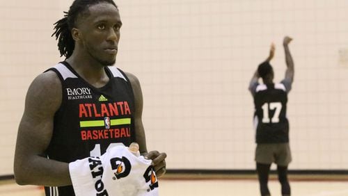 Taurean Prince during the Atlanta Hawks&apos; training camp at Stegeman Coliseum in Athens, Georgia on Tuesday, Sept. 27, 2016. (Photo by Cory A. Cole)