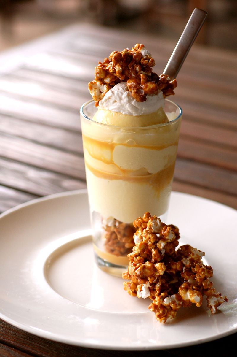 A Canoe classic, the Popcorn Ice Cream Sundae with Peanut Cracker Jack and Chantilly satisfies any sweet tooth. 
Courtesy of Green Olive Media