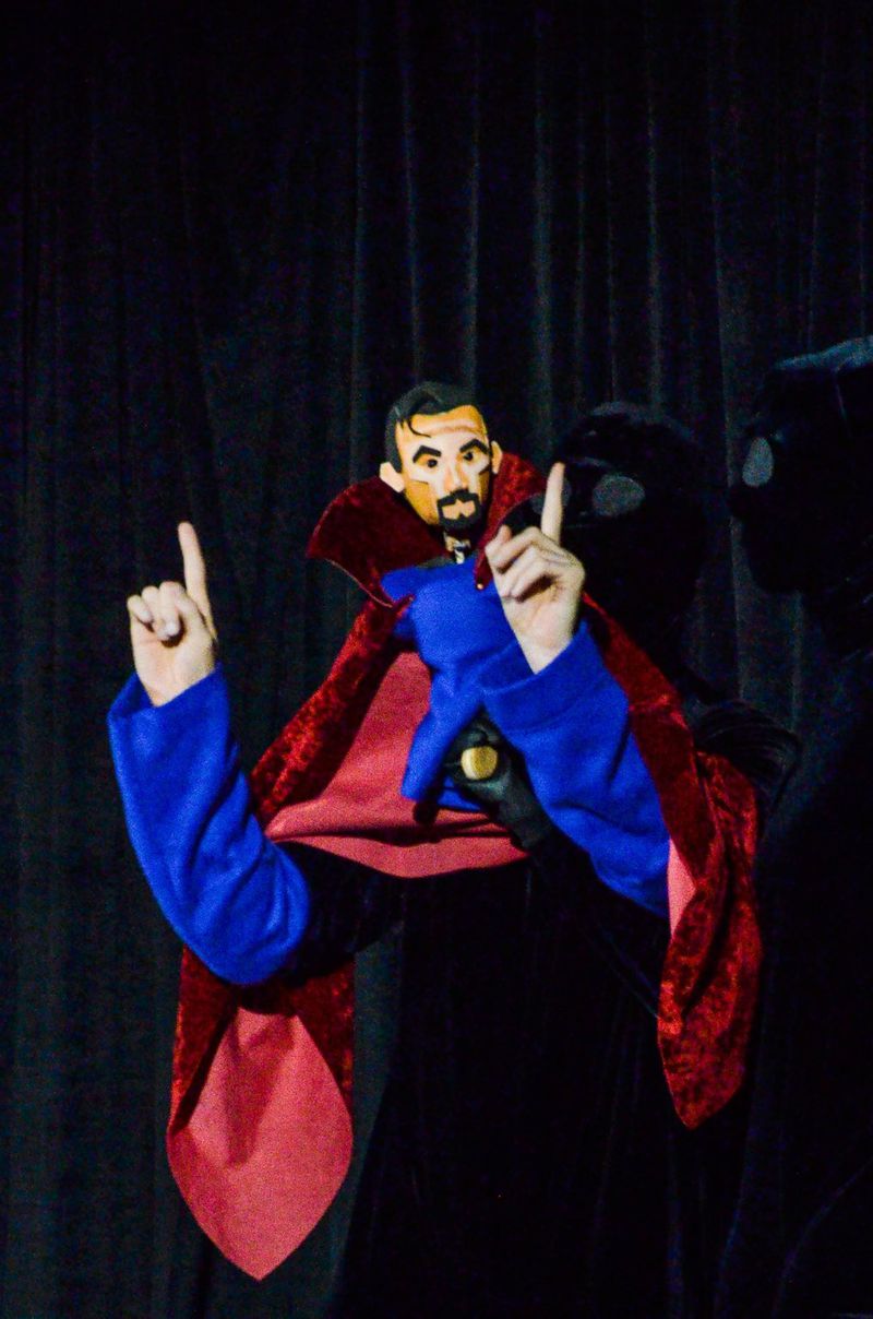 Marvel’s Doctor Strange comes to life courtesy of Alex Vernon and Sarah Olmstead Thomas during a previous Dragon Con Late Night Puppet Slam. CONTRIBUTED BY BRIAN BROWN