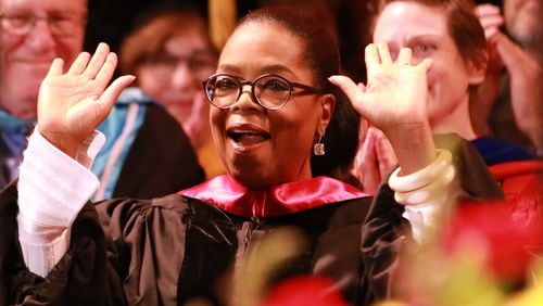 Oprah Winfrey attends a May commencement ceremony in Los Angeles. Leon Bennett/Getty Images