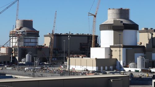 Exterior construction is seen underway on Plant Vogtle Units 3 and 4, on Tuesday, Dec 14, 2021, in Waynesboro. “Curtis Compton / Curtis.Compton@ajc.com”`