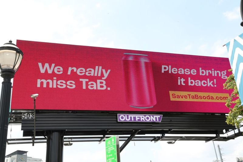 Tab fans paid for two billboards near the Coke headquarters in 2022 asking execs to bring it back. So far, it has not worked. CONTRIBUTED