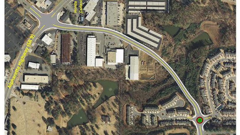 Roswell extended Sun Valley Drive from Alpharetta Highway (Ga. 9) to Warsaw Road. A ribbon-cutting to celebrate the completion of the $4.3 million project is set for May 3. CITY OF ROSWELL