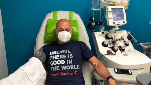 Domenico Piccininni, 50, is a COVID-19 survivor who recently donated blood plasma that will be used to treat patients with the disease. CONTRIBUTED