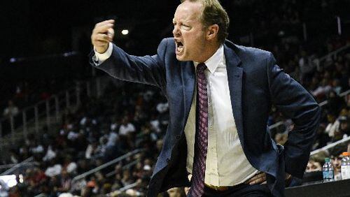Hawks coach Mike Budenholzer's team has allowed a lot of transition chances by opponents. (AP Photo)
