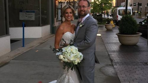 Kristin Klingshirn married her long-time boyfriend Bart Mattingly on Saturday, April 22, 2017. CREDIT: Public Facebook photo