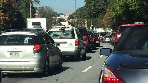 Trick-or-treat traffic arrived early Tuesday in Cobb County.