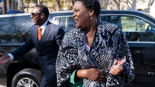 211120-Atlanta-Atlanta Mayoral candidate Felicia Moore arrives in Kirkwood to greet potential voters while campaigning Saturday morning, Nov. 20, 2021. Ben Gray for the Atlanta Journal-Constitution