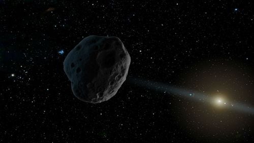 An asteroid, much smaller than an artist's drawing of one pictured above, came within 9,000 miles of Earth with only a six hour warning.