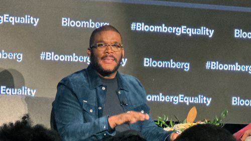 Tyler Perry at a Bloomberg Live event at The Gathering Spot in Atlanta on October 18, 2023. RODNEY HO/rho@ajc.com