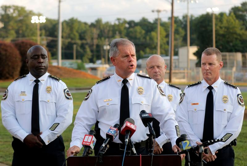 Cobb County police Chief Tim Cox offered few new details about the triple homicide and the suspect who was arrested Thursday.
