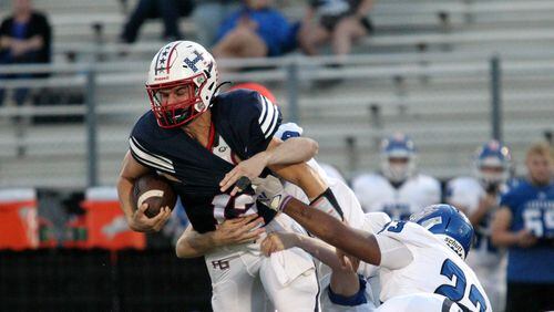 Clay Hyatt is an AJC preseason all-state who plays quarterback and linebacker for the Rebels. Through seven games, he has 729 yards and seven touchdowns on 82 carries, and on defense he has 57 tackles, six for loss. The Rebels, No. 9 in Class 2A out of Region 5, are seeking their first region title for a program that began in 1968.