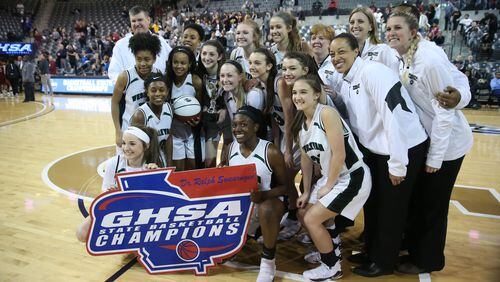 Wesleyan won the GHSA Class A private girls state basketball title in March, a championship which helped to school in its run to the Class A Directors Cup title. Jason Getz/Special
