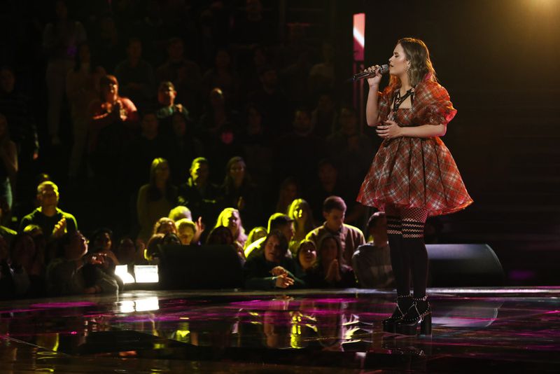 The Voice -- “Live Top 16 Performances” Episode 2216B -- Pictured: Sasha Hurtado -- (Photo by: Trae Patton/NBC)