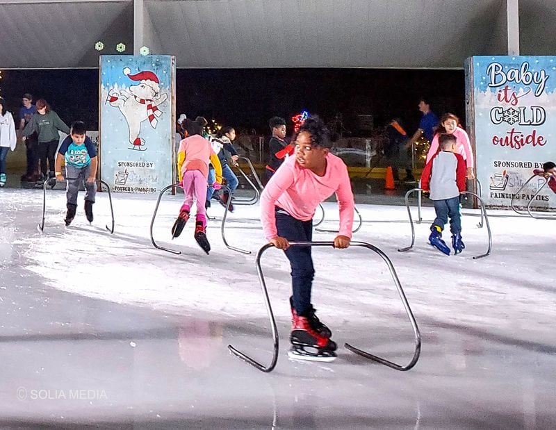 At Ice Days in Olde Town Conyers, some young skaters might need a little help learning to skate. 
Courtesy of Ice Days.