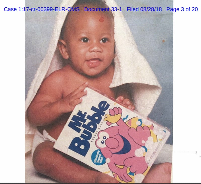 This is a baby picture of Donte Alston from his court file. It was sent to a federal judge. (Source: Federal court documents)