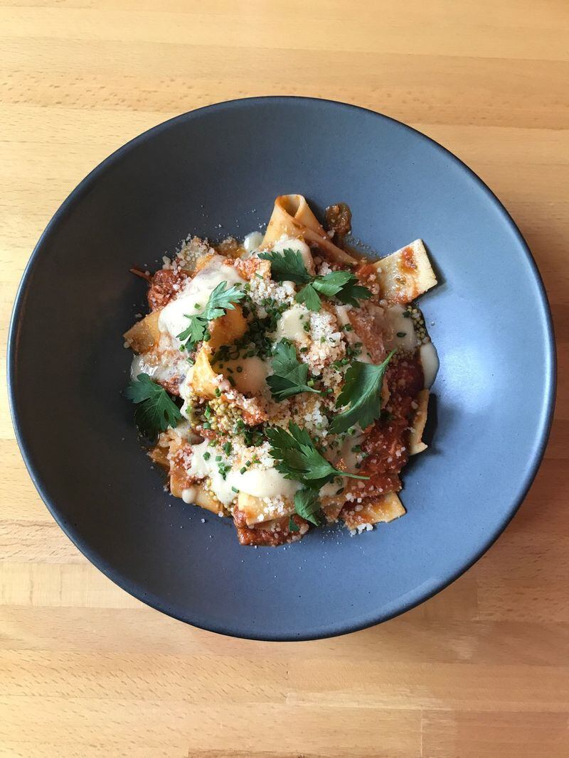 The White Bull in Decatur offers a pappardelle made from chickpea flour. CONTRIBUTED BY PAT PASCARELLA / THE WHITE BULL