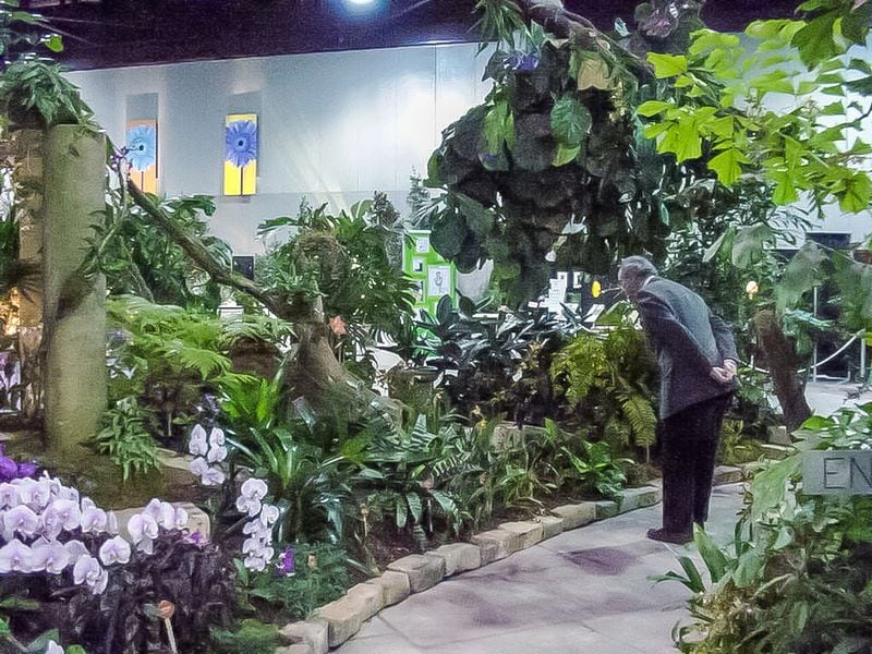 The Atlanta Botanical Garden Flower Show, Feb. 23-25, is a new version of Atlanta’s annual flower show held each February for many decades. This image shows one of the landscape design entries in the 2003 Southeastern Flower Show. FILE PHOTO