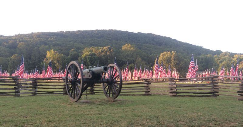 Nearly 3,000 flags have been placed at Kennesaw Mountain. Photo: Jennifer Brett