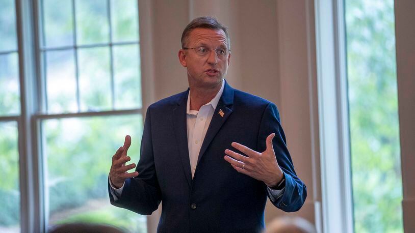 U.S. Rep. Doug Collins is one of 21 candidates running in Georgia's special election for the U.S. Senate, but he's focused nearly all his attention on a fellow Republican in the contest, Kelly Loeffler. (Alyssa Pointer / Alyssa.Pointer@ajc.com)