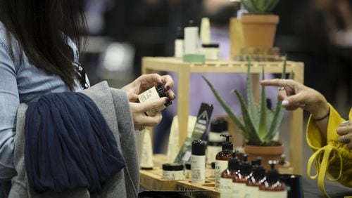 An attendee browses hemp oil skin care products at the Montreal Cannabis Expo in Montreal on Oct. 26, 2018. MUST CREDIT: Bloomberg photo by Christinne Muschi.
Photo by: Christinne Muschi  Bloomberg
