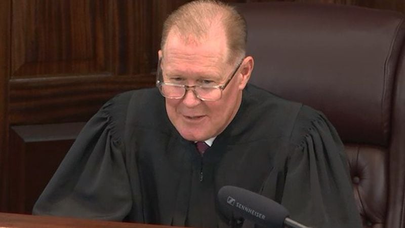 Superior Court Judge Timothy Walmsley, who is presiding over the murder trial of Travis McMichael, Greg McMichael and William "Roddie" Bryan. (Photo courtesy of Channel 2 Actions News)