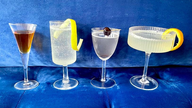 For cocktail pairings with some of the best picture nominees, try a peanut butter and banana shooter ("Elvis"), a French 75 ("All Quiet on the Western Front"), an aviation ("Top Gun: Maverick") and a symphony ("Tár). Angela Hansberger for The Atlanta Journal-Constitution