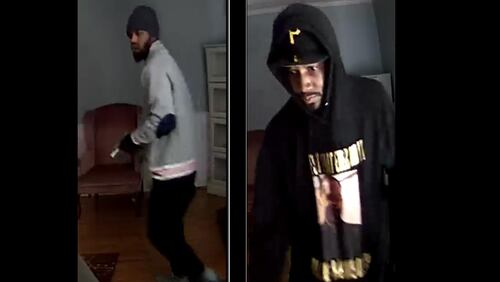 Police are seeking these two men, who are suspects in a Lawrenceville home burgary.