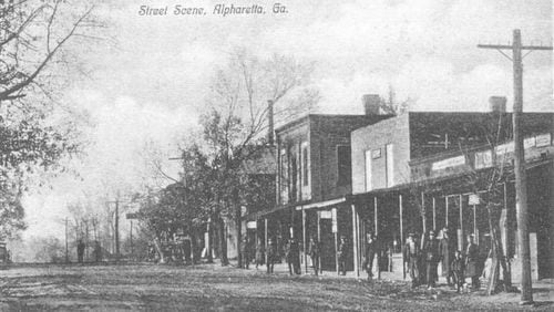 An image of Main Street, Alpharetta, circa 1920. Alpharetta became a county seat in 1958. The Farmhouse community was located at present day Ga. 400 and Old Milton Parkway. Officials say the Farmhouse community operated into the 1900s. 
Credit: City of Alpharetta