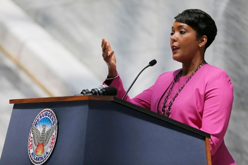   Mayor Keisha Lance Bottoms answered questions at  a press conference at Atlanta City Hall today.   Earlier she released a statement saying, "I have asked for the resignation of all Cabinet members, and after further assessment will determine which resignations I will accept. Consistent with what I said upon taking office in January, I have taken the first 100 days to evaluate the leadership of my Administration."  Bob Andres/ bandres@ajc.com