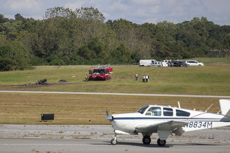 Witnesses said the plane had just taken off when it crashed and caught on fire. 