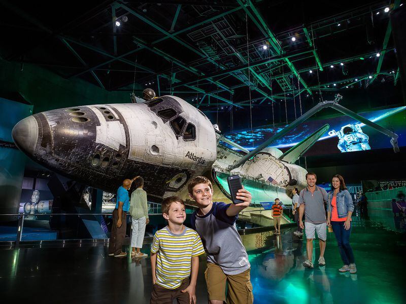 The Space Shuttle Atlantis attraction at Kennedy Space Center Visitor Complex allows guests to get up close and personal with the actual shuttle. CONTRIBUTED BY KENNEDY SPACE CENTER VISITOR COMPLEX
