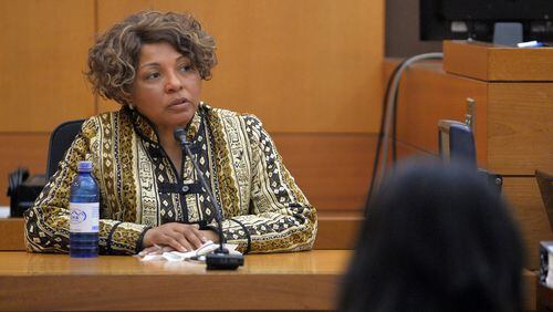 Former Atlanta Public Schools human resources chief Millicent Few takes the stand in the 2015 test-cheating case. Few was one of former Superintendent Beverly Hall's most trusted advisers. Few pleaded guilty in February 2014 to a single misdemeanor count of malfeasance in office. She was sentenced to 12 months on probation and ordered to perform 250 hours of community service and to pay $800 in restitution.  (Atlanta Journal-Constitution, Kent D. Johnson, Pool)