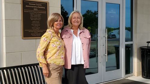 Suzannah Heimel, left, and Laura King have provoked controversy in Oconee County by running as Democrats despite their conservative leanings. They hope to start a trend. CONTRIBUTED. 