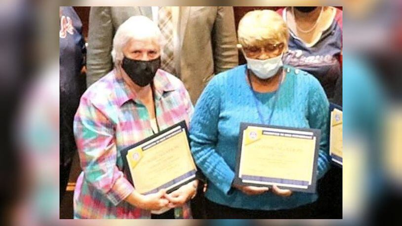 Longtime school bus drivers Barbara Johnson and Ruby White will each have a Clayton County Public Schools transportation office named in their honor. (Courtesy of Clayton County Public Schools)