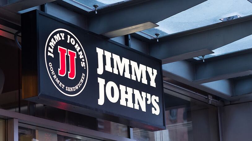 Jimmy John's store sign and logo in Philadelphia, PA