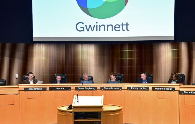 February 19, 2019 Lawrenceville - Gwinnett County Board of Commissioners meeting at Gwinnett Justice and Administration Center on Tuesday, February 19, 2019. HYOSUB SHIN / HSHIN@AJC.COM