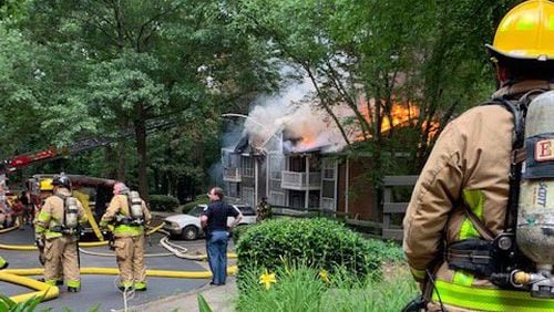 The fire at the Westhaven at Vinings Apartments near Cumberland Parkway in Cobb County was extinguished Tuesday afternoon.