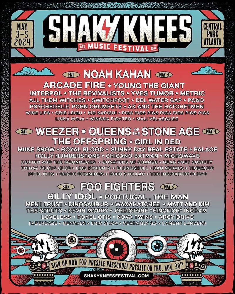 The Shaky Knees lineup for 2024.