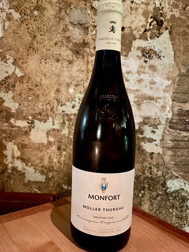 Montfort müller thurgau trentino from Casata Monfort in Trentino, Italy, pairs well with pasta dishes. Angela Hansberger for The Atlanta Journal-Constitution
