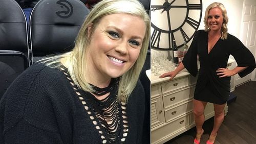 In the photo on the left, taken in December 2016, Taylor Noland weighed 252 pounds. In the photo on the right, taken this month, she weighed 205 pounds. (All photos contributed by Taylor Noland).