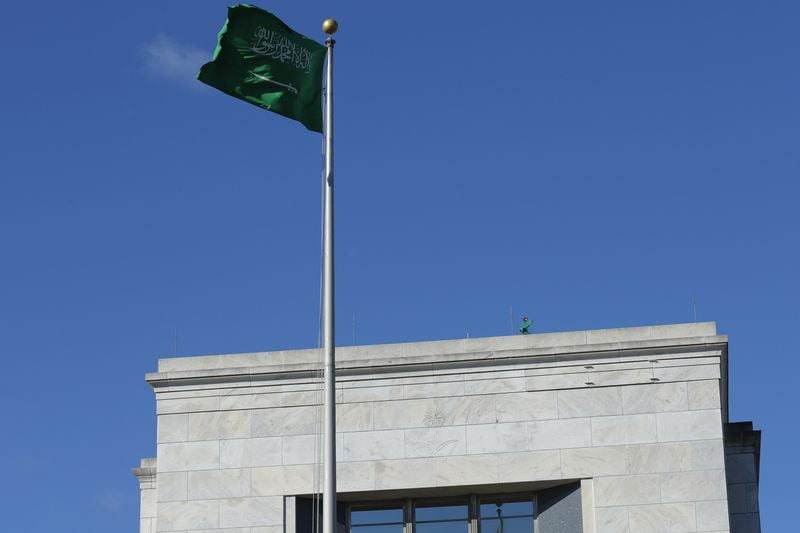 The Kingdom of Saudi Arabia's embassy in the United States stands in the Foggy Bottom neighborhood near the Kennedy Center for the Performing Arts and the Watergate complex January 4, 2016 in Washington, DC.