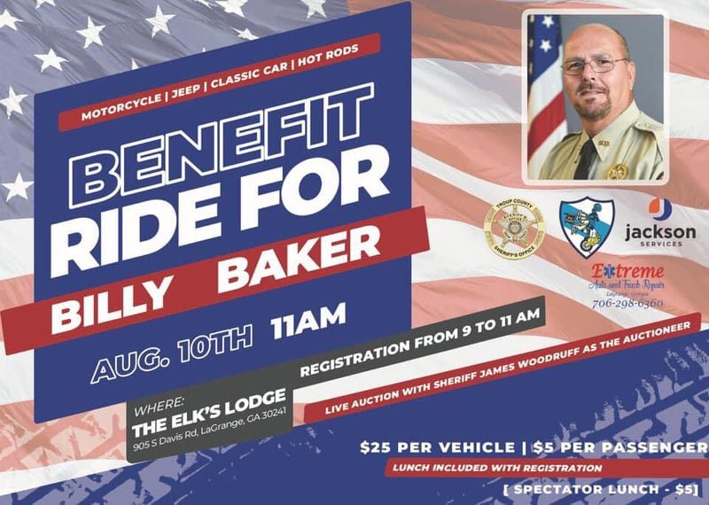 This is a flyer for the fundraiser that is being hosted to help Billy Baker and his family in August.