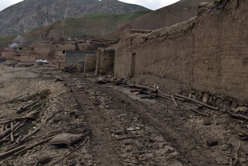 Damaged houses are seen after heavy flooding in Baghlan province in northern Afghanistan. Saturday, May 11, 2024. Flash floods from seasonal rains in Baghlan province in northern Afghanistan killed dozens of people on Friday, a Taliban official said. (AP Photo/Mehrab Ibrahimi)